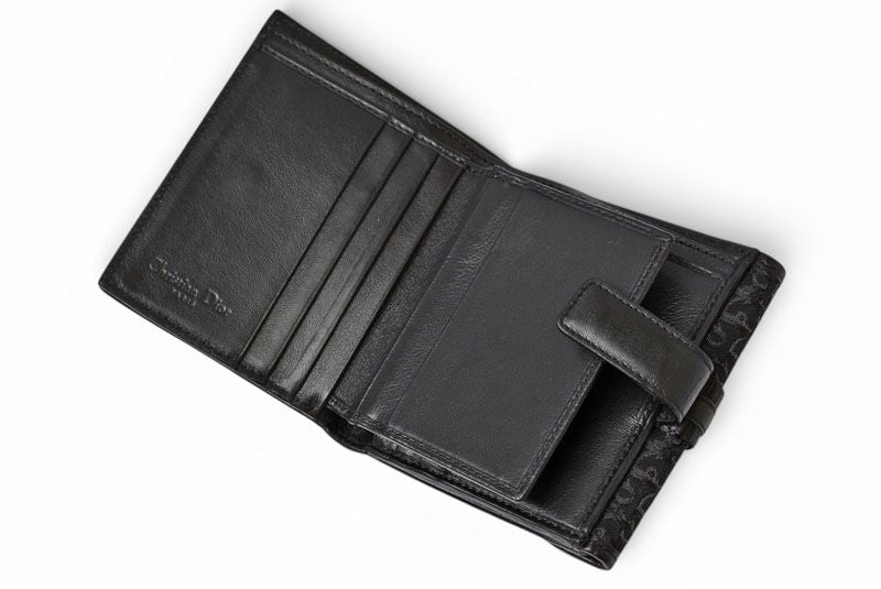 Dior Trifold Wallet Folded Trotter Jacquard Black Vintage — view 8