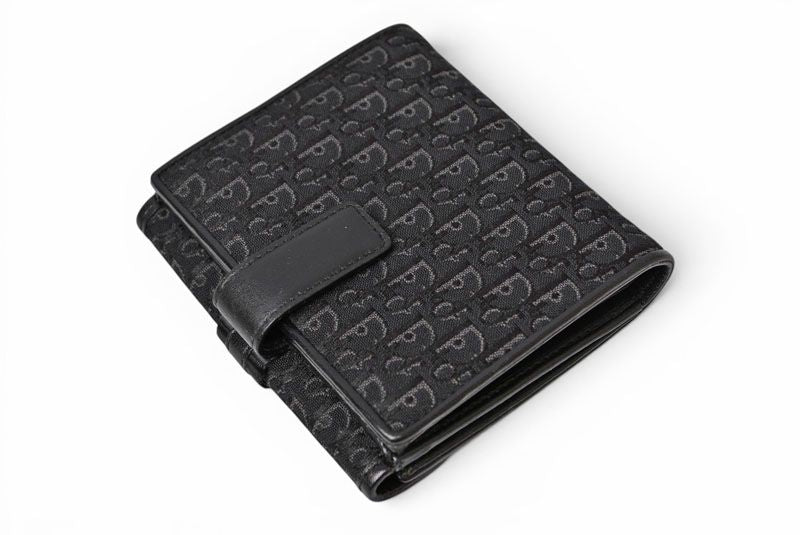 Dior Trifold Wallet Folded Trotter Jacquard Black Vintage — view 5