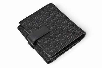 Dior Trifold Wallet Folded Trotter Jacquard Black Vintage — view 5