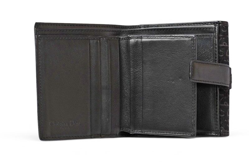 Dior Trifold Wallet Folded Trotter Jacquard Black Vintage — view 9