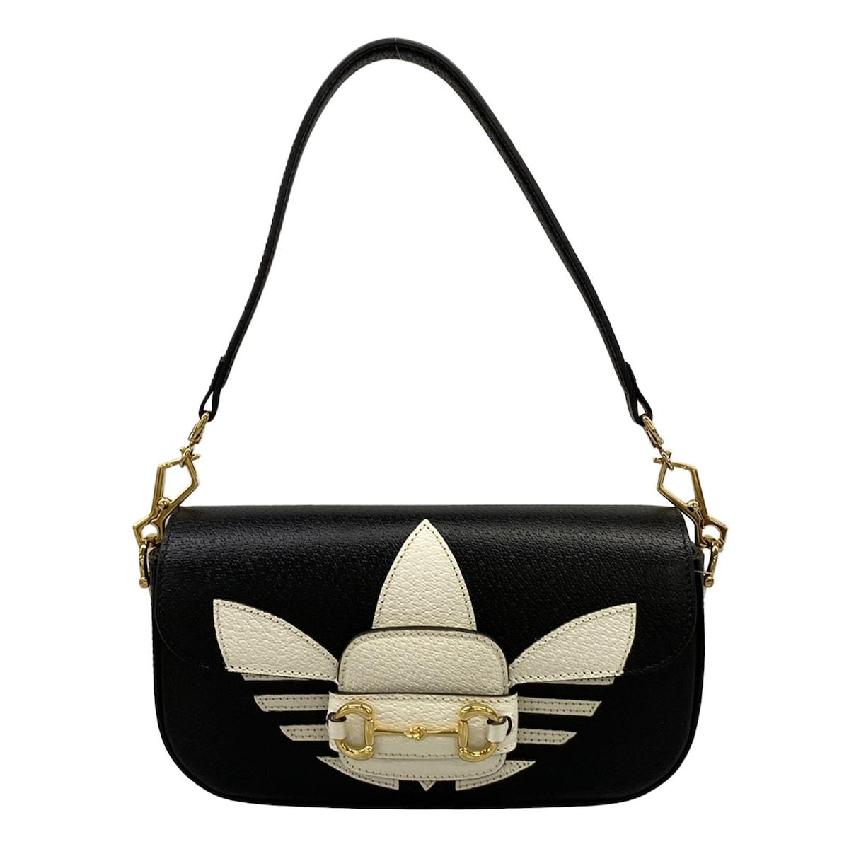 Gucci Horsebit Small Shoulder Bag Black White Adidas Collaboration Leather