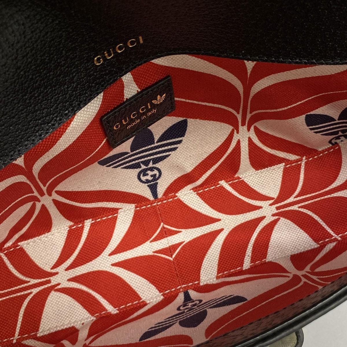 Gucci Horsebit Small Shoulder Bag Black White Adidas Collaboration Leather — view 7