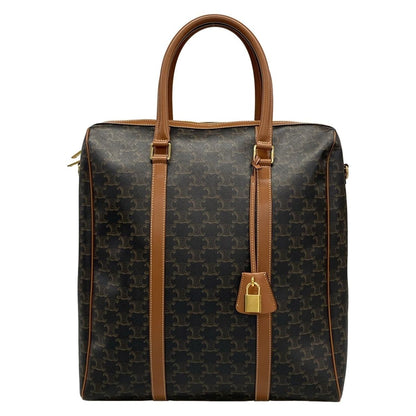 Celine Boston Bag Black Brown Leather