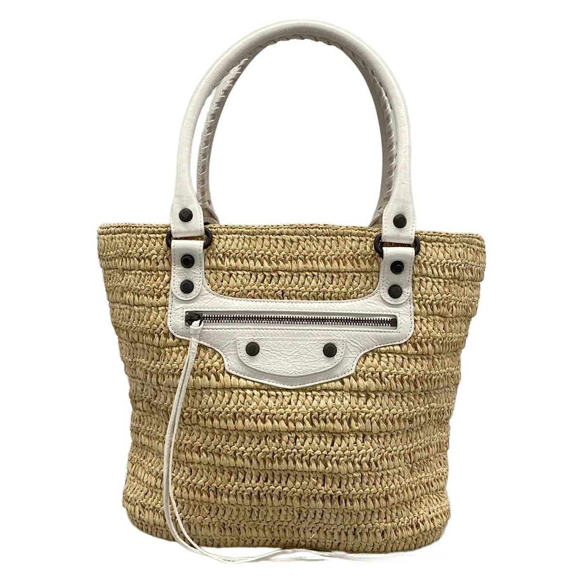 Balenciaga Tote City Small Basket Ivory White Leather