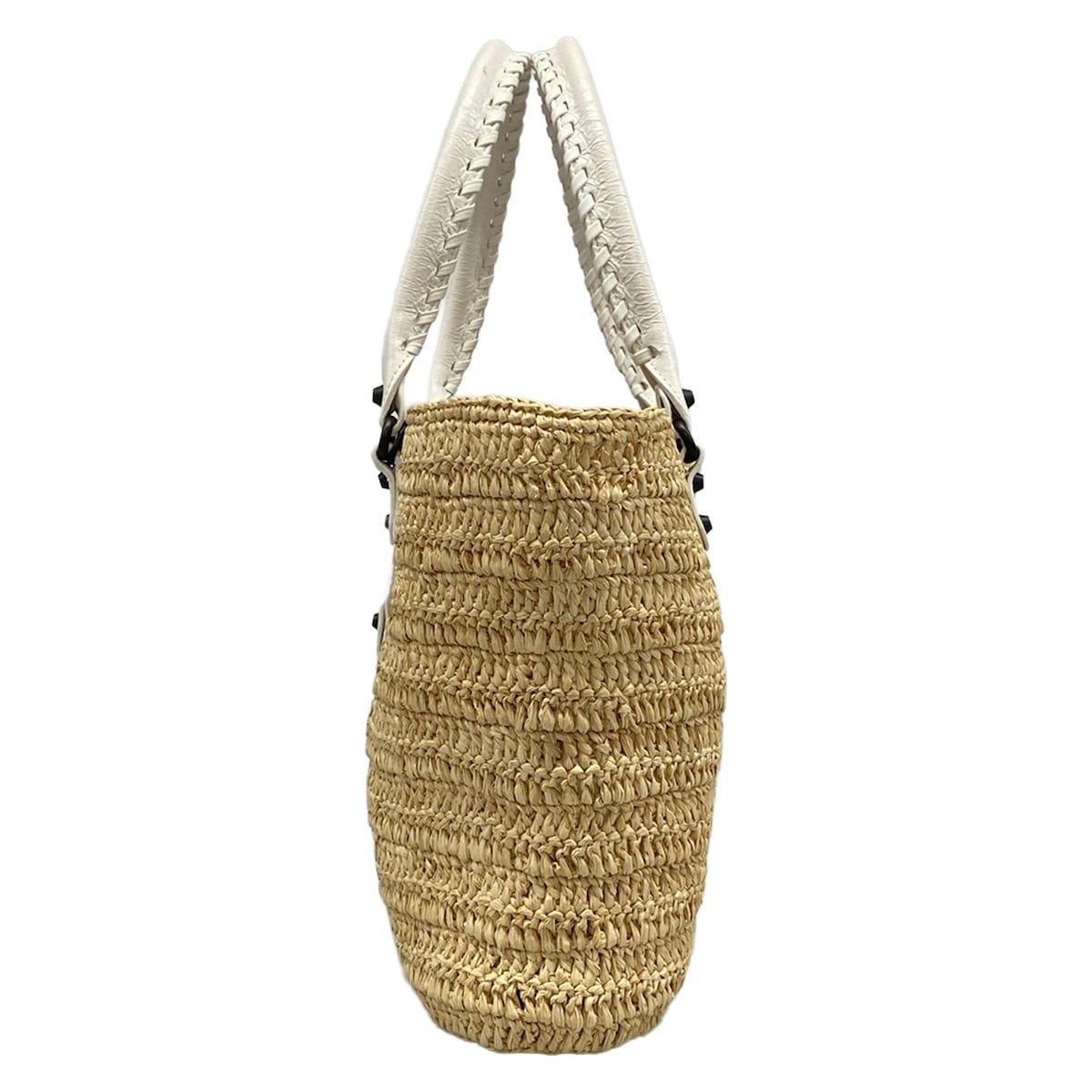 Balenciaga Tote City Small Basket Ivory White Leather — view 4