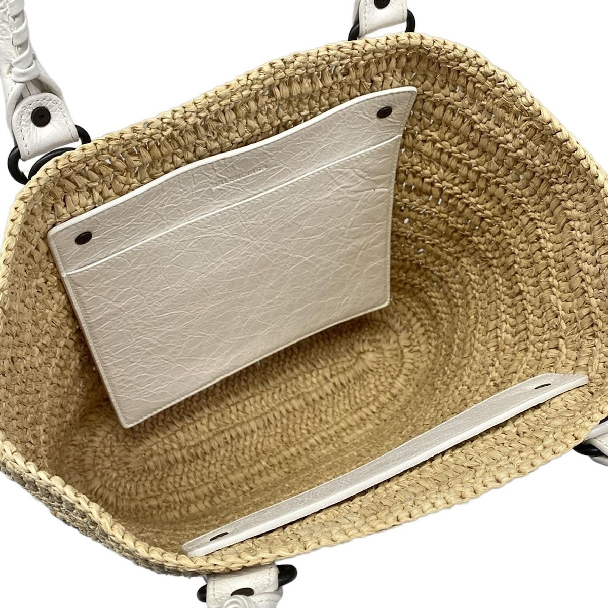 Balenciaga Tote City Small Basket Ivory White Leather — view 7