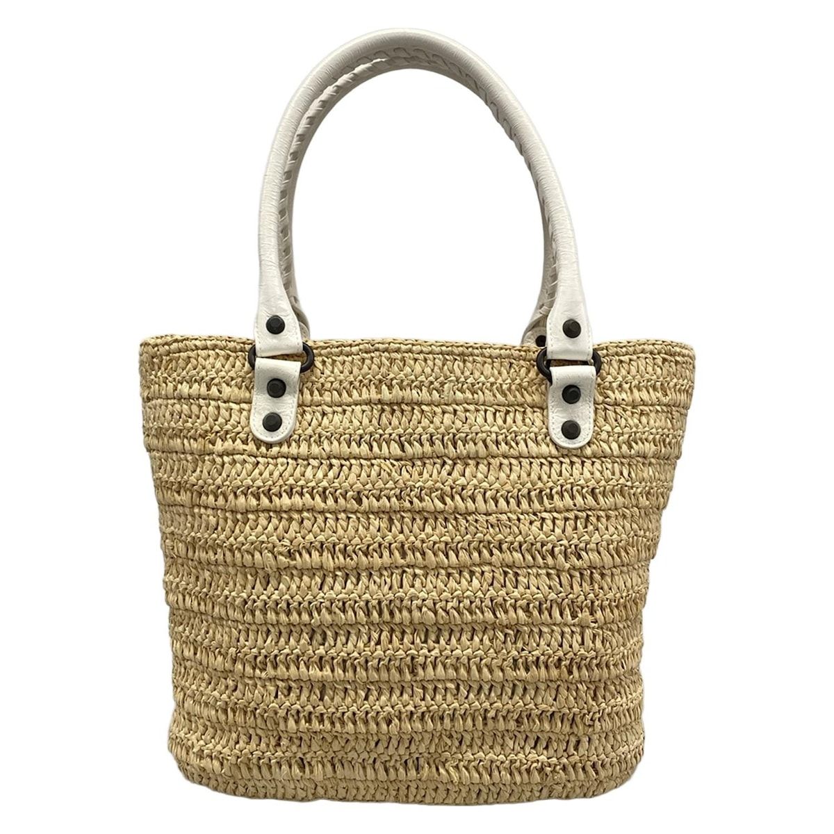 Balenciaga Tote City Small Basket Ivory White Leather — view 3