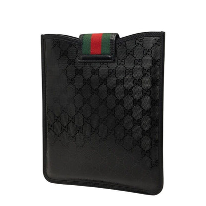 Gucci GG Supreme Sherry Line iPad Case Black Leather — view 2
