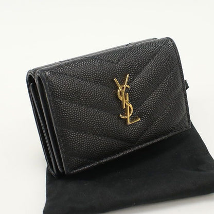 Saint Laurent Origami Tiny Wallet YSL Monogram Trifold Calf