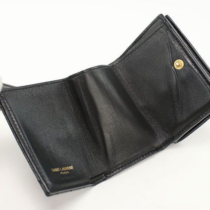 Saint Laurent Origami Tiny Wallet YSL Monogram Trifold Calf — view 3