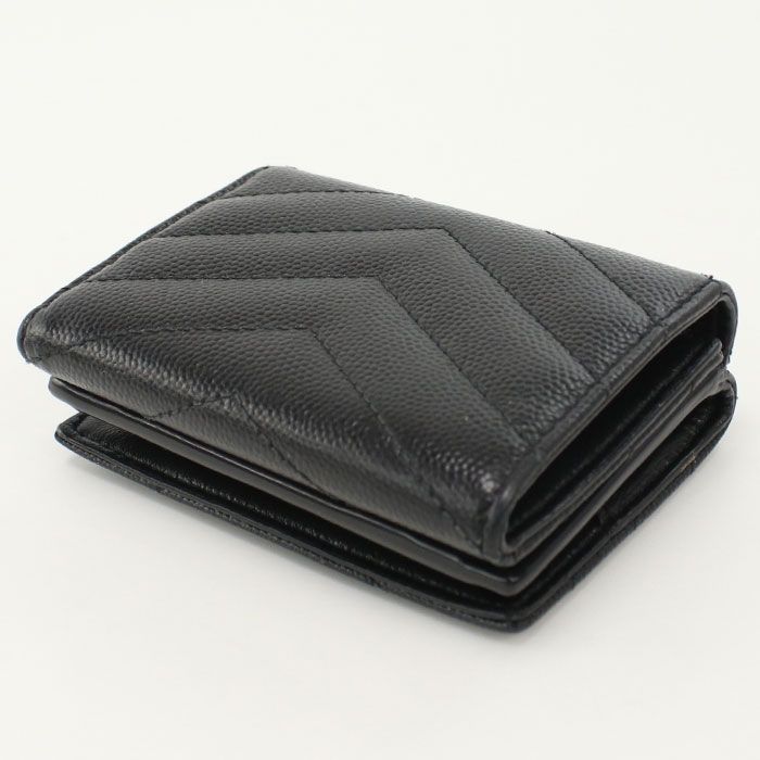 Saint Laurent Origami Tiny Wallet YSL Monogram Trifold Calf — view 2
