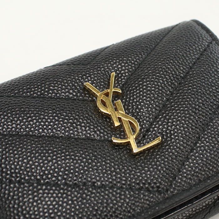 Saint Laurent Origami Tiny Wallet YSL Monogram Trifold Calf — view 6