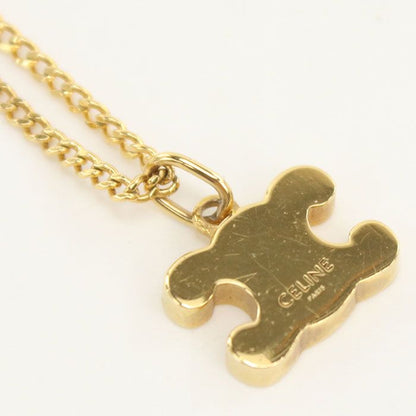 Celine Rhinestone Triomphe Necklace Metal — view 4