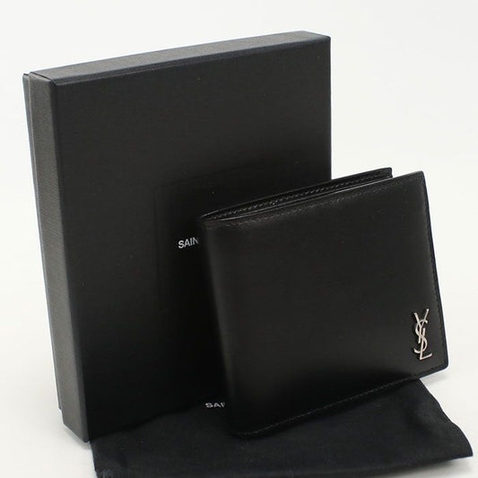 Saint Laurent Wallet with Coin Pass TinY Cassandra East West Bifold Calf