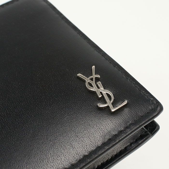 Saint Laurent Wallet with Coin Pass TinY Cassandra East West Bifold Calf — view 7