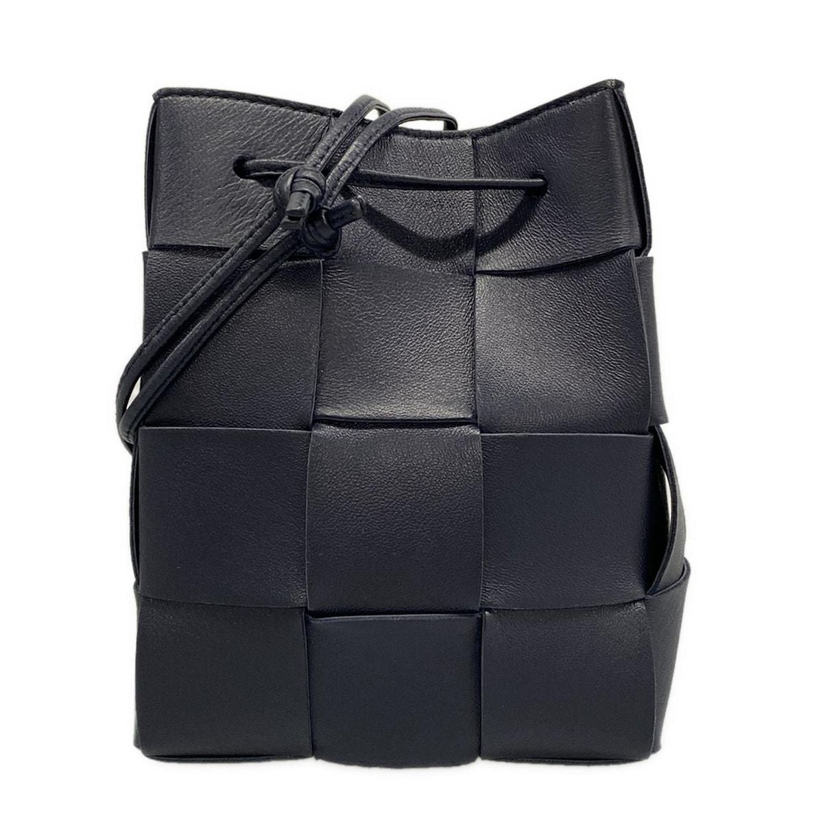 Bottega Veneta Shoulder Bag Small Cassette Crossbody Navy Leather