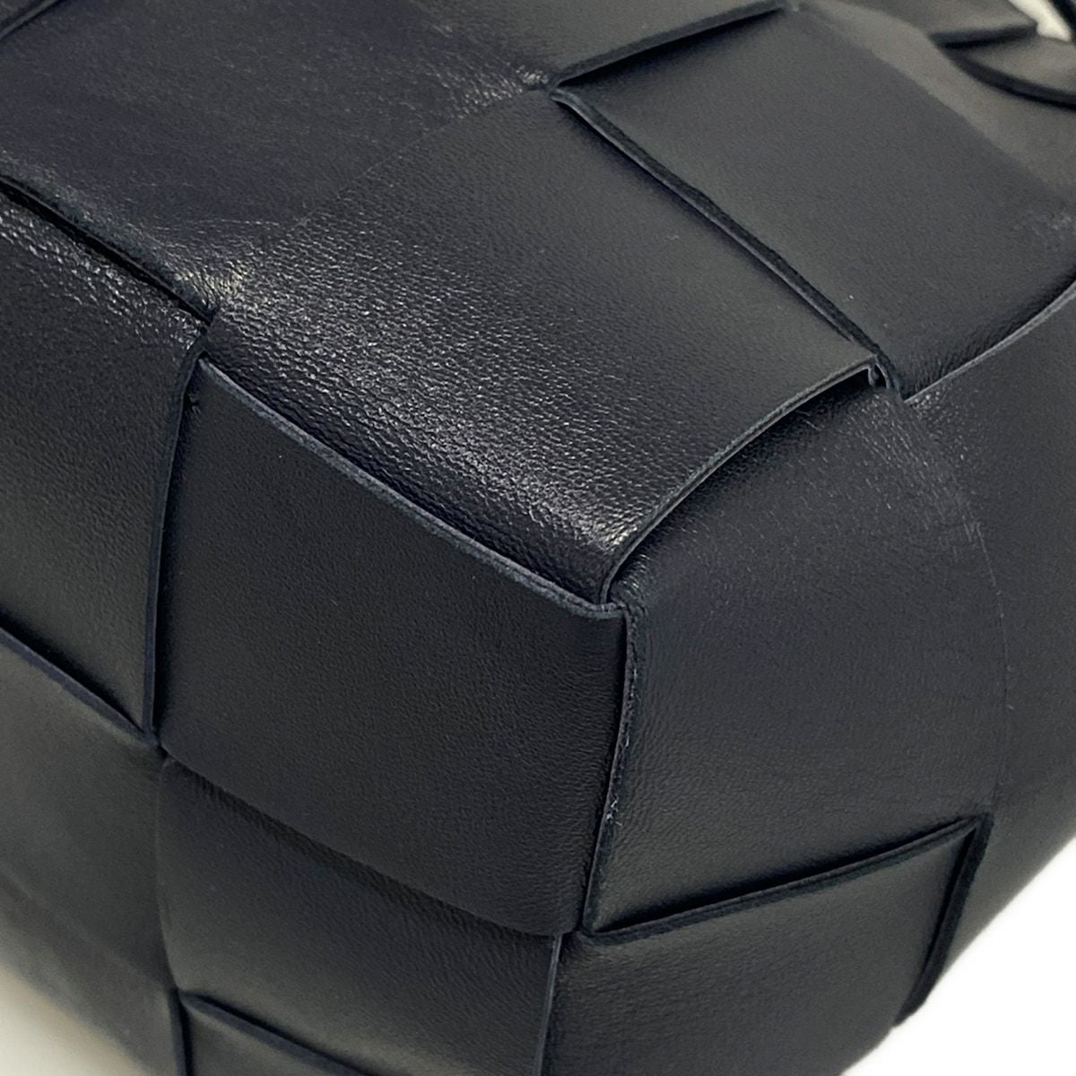 Bottega Veneta Shoulder Bag Small Cassette Crossbody Navy Leather — view 6