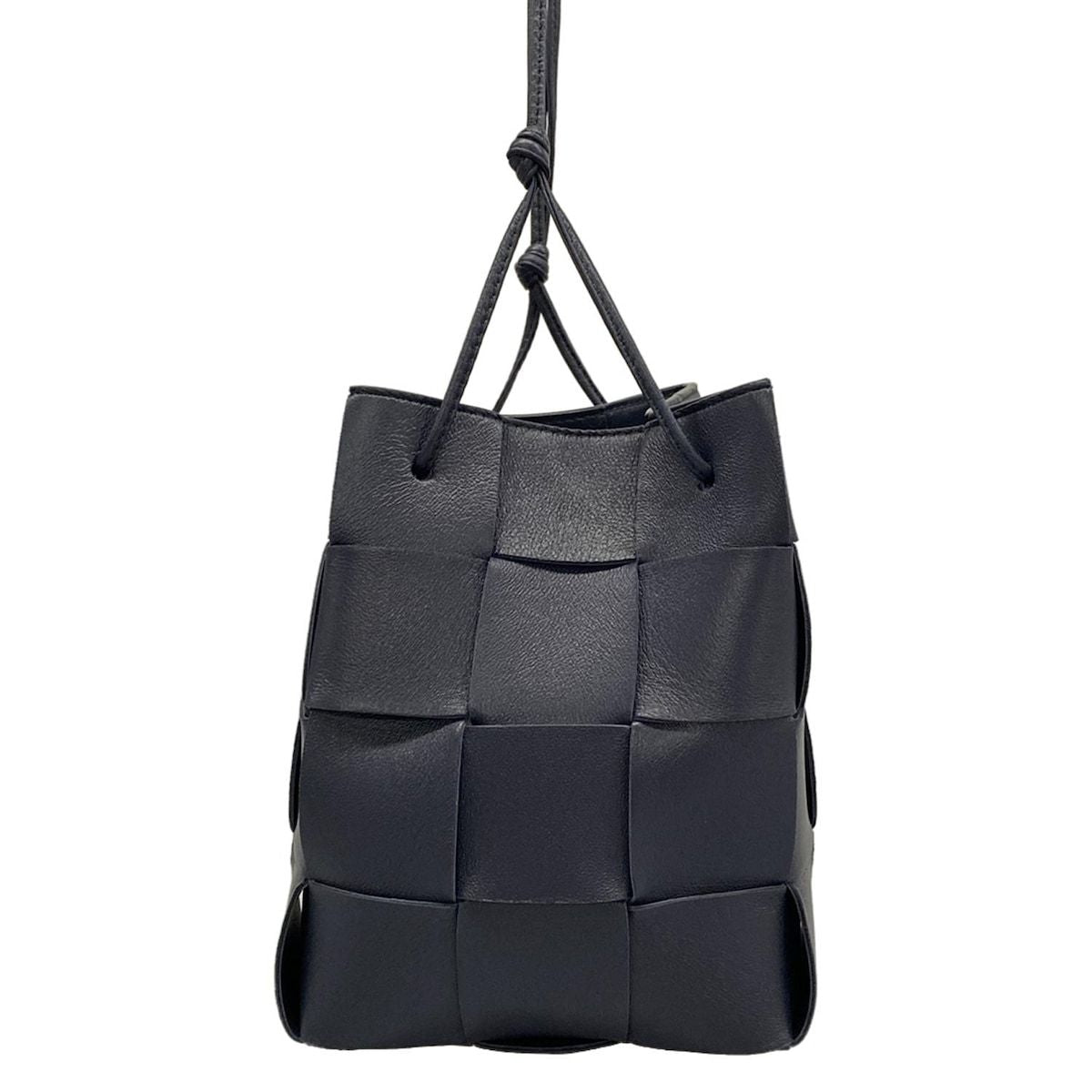 Bottega Veneta Shoulder Bag Small Cassette Crossbody Navy Leather — view 4