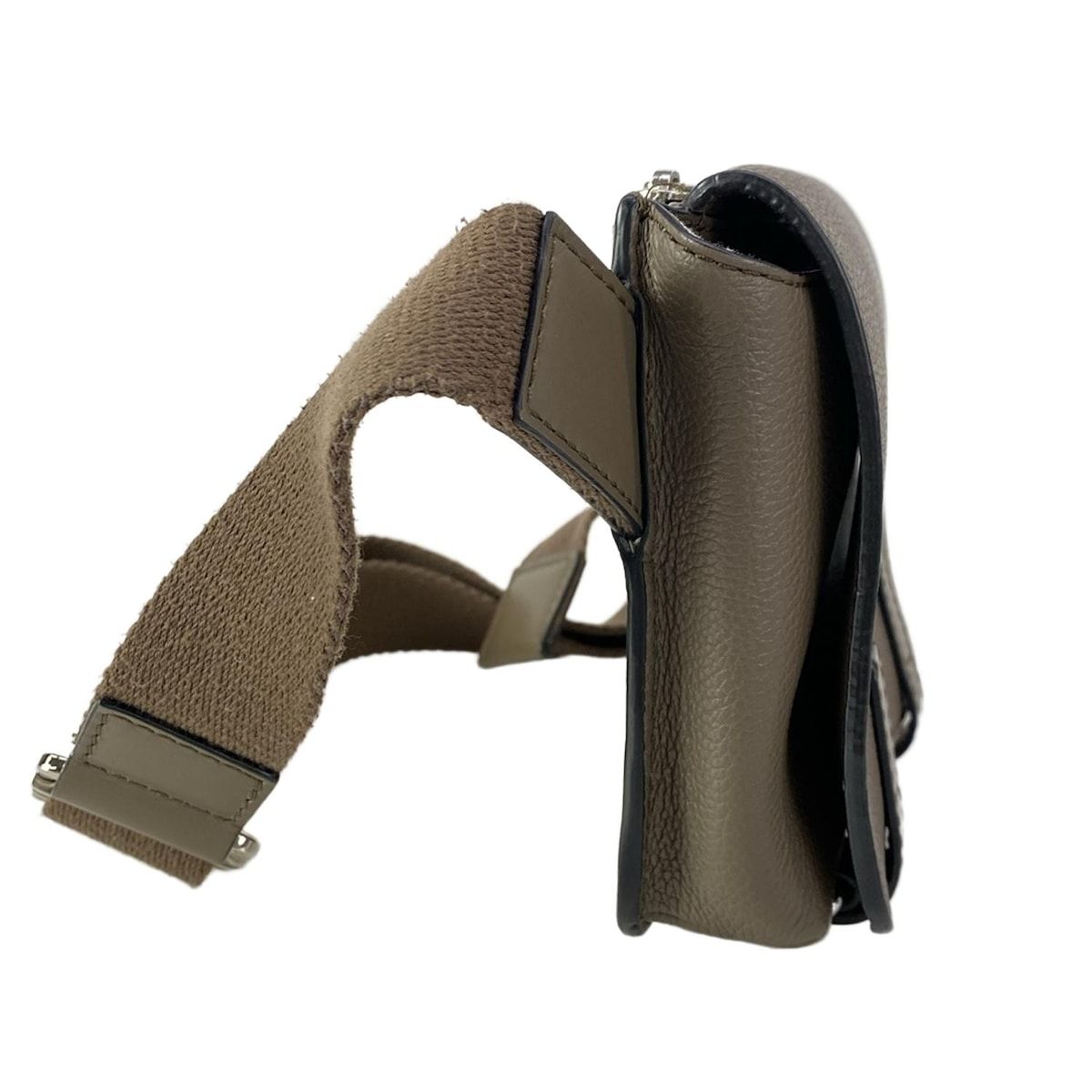 Loewe Waist Pouch Military Messenger Bag Dark Brown Leather — view 2