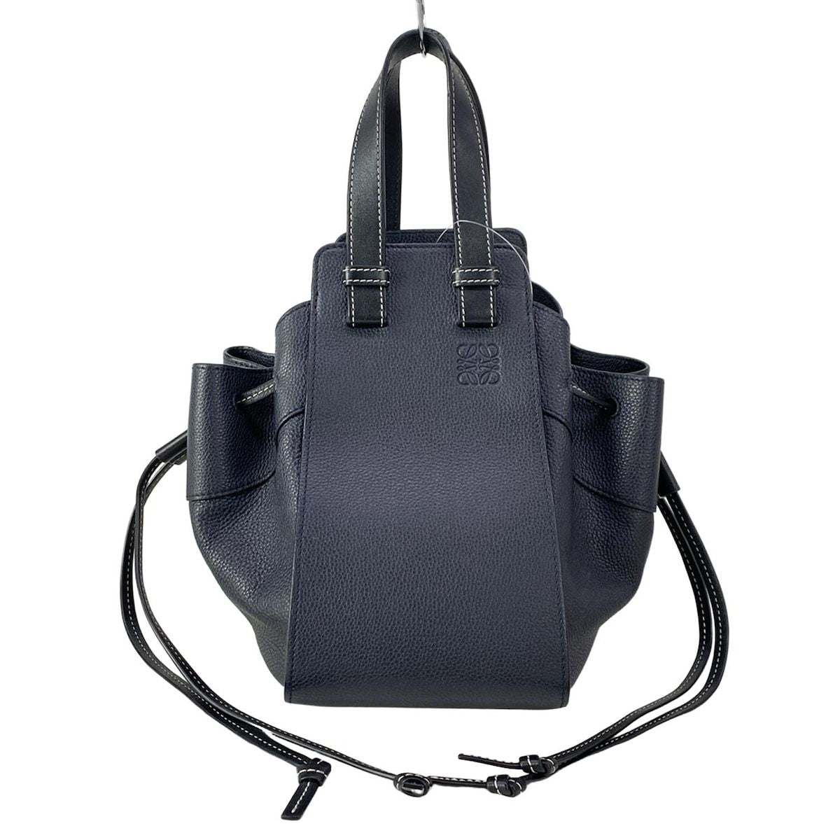 Loewe Handbag Hammock Drawstring Bag Small Navy Leather