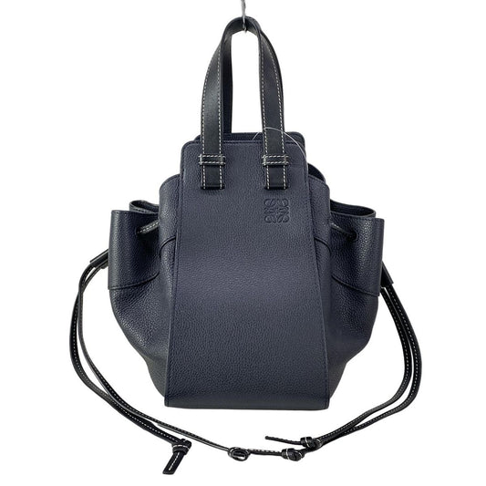 Loewe Handbag Hammock Drawstring Bag Small Navy Leather