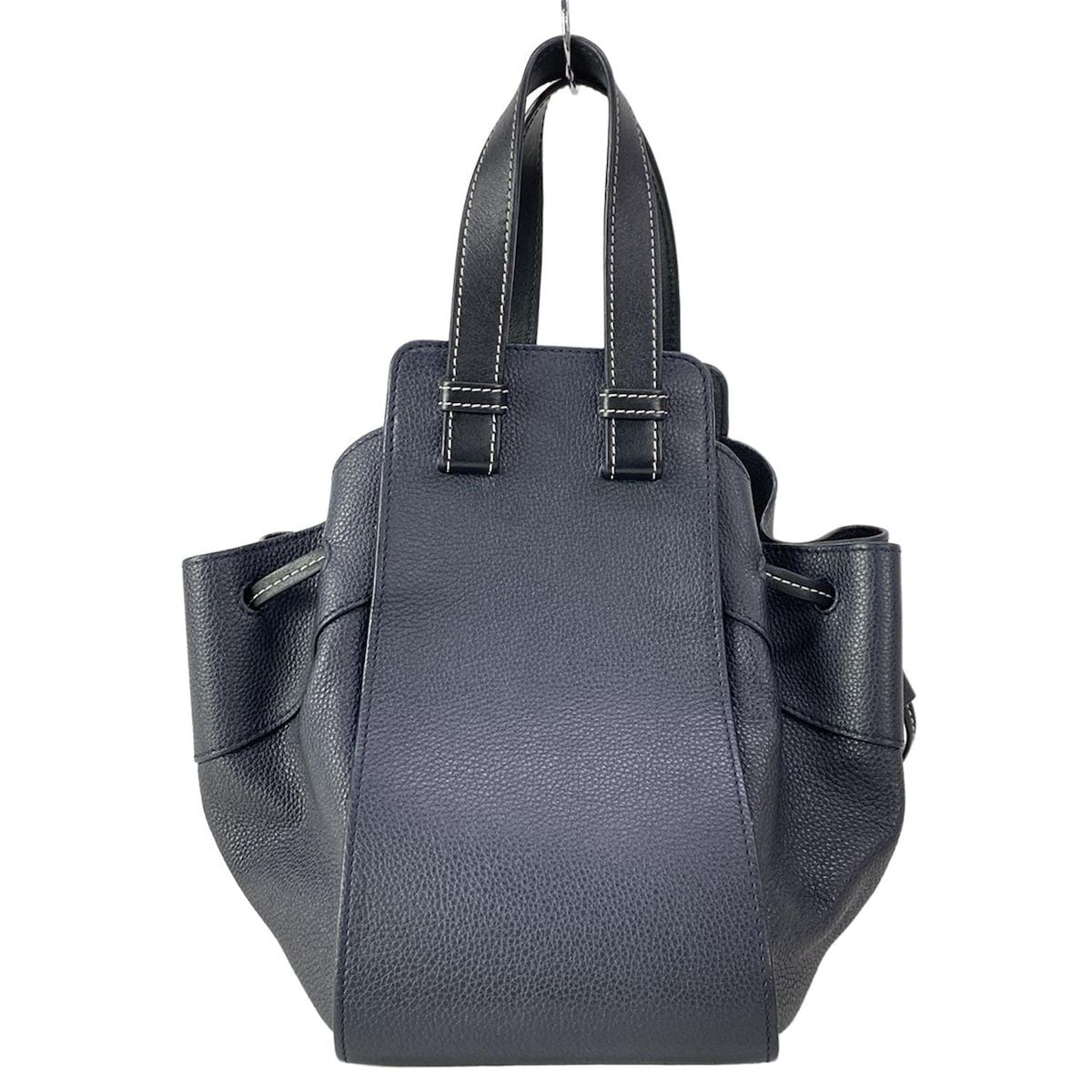 Loewe Handbag Hammock Drawstring Bag Small Navy Leather — view 3