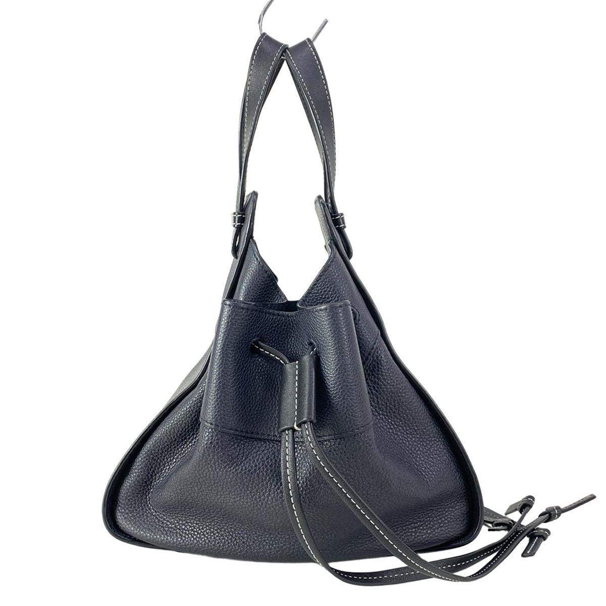 Loewe Handbag Hammock Drawstring Bag Small Navy Leather — view 2