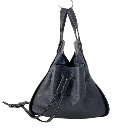 Loewe Handbag Hammock Drawstring Bag Small Navy Leather — view 4