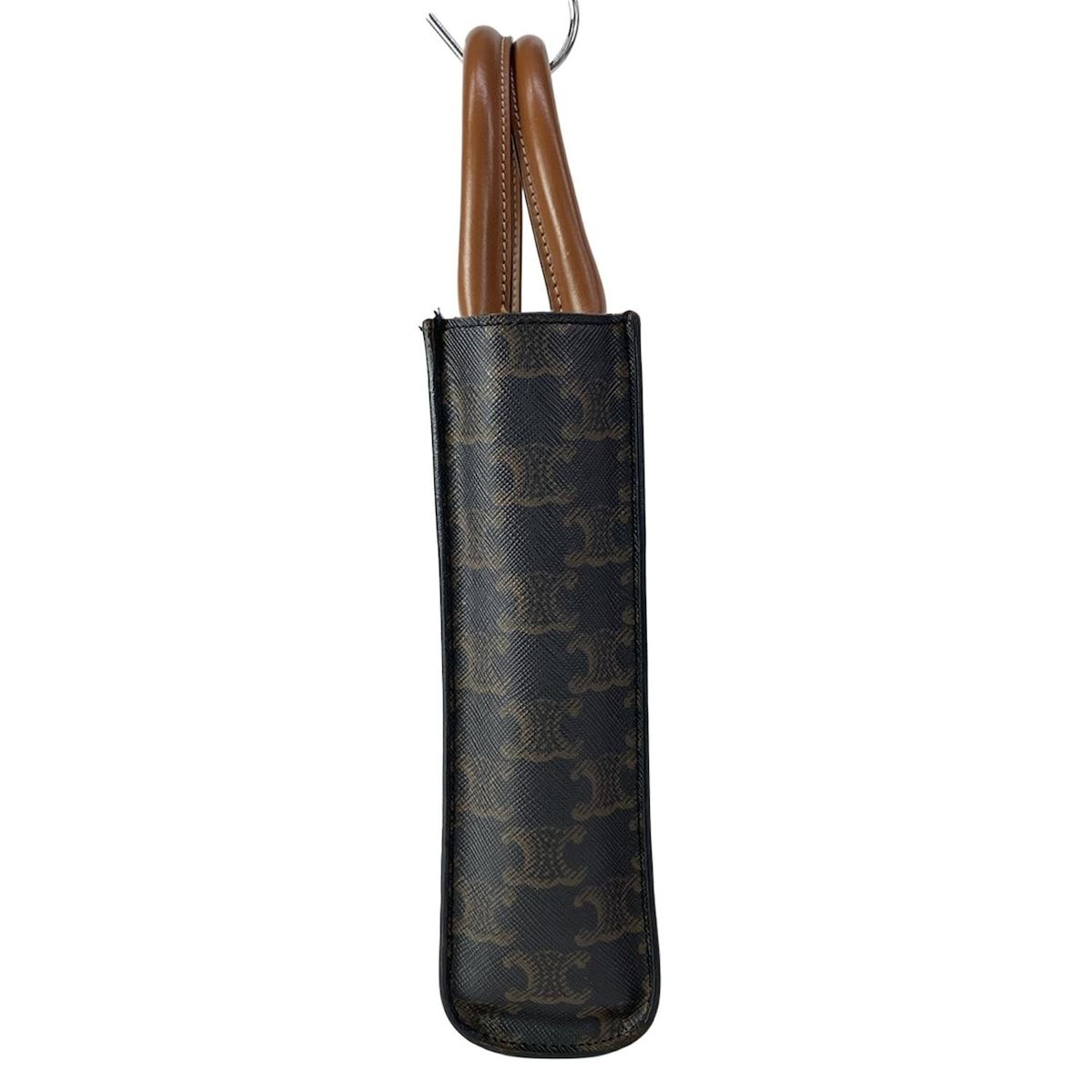 Celine Tote Mini Vertical Cover Black Dark Brown Leather — view 2
