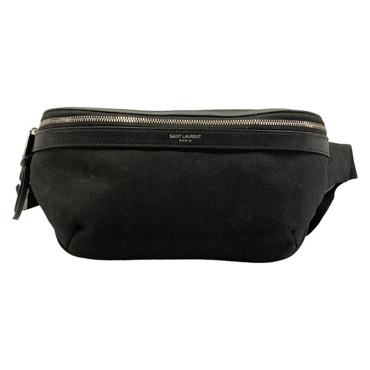 Saint Laurent Paris Waist Pouch Black Leather