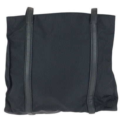 Prada Tessuto Black Silver Nylon Leather Shoulder Bag — view 2