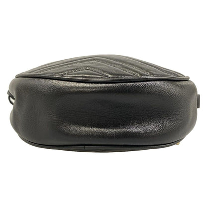Gucci Shoulder Bag GG Marmont Round Mini Black Chain Leather — view 5