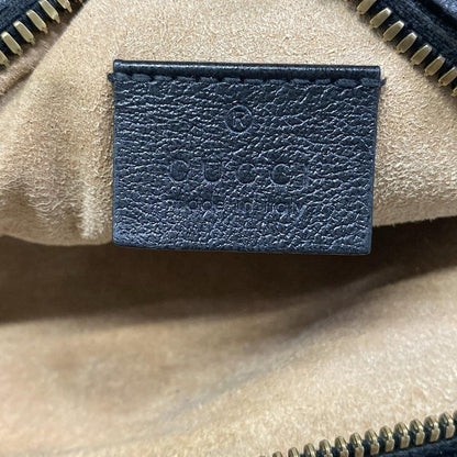 Gucci Shoulder Bag GG Marmont Round Mini Black Chain Leather — view 8