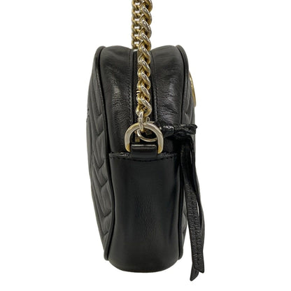 Gucci Shoulder Bag GG Marmont Round Mini Black Chain Leather — view 2