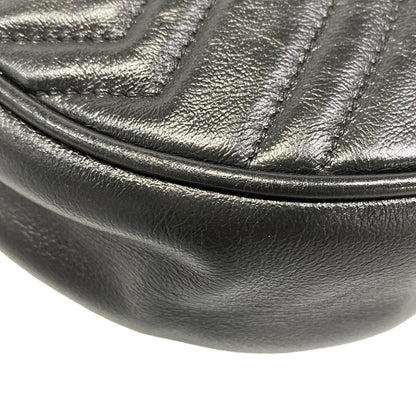 Gucci Shoulder Bag GG Marmont Round Mini Black Chain Leather — view 6