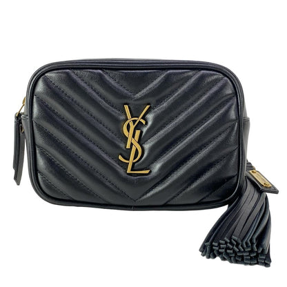 Saint Laurent Paris Waist Pouch Belt Bag Black Leather