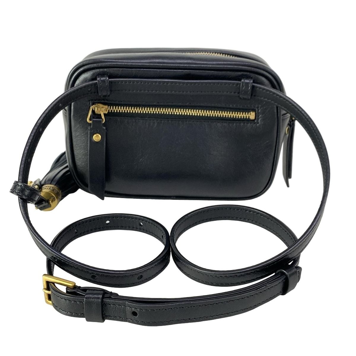 Saint Laurent Paris Waist Pouch Belt Bag Black Leather — view 3
