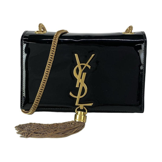Saint Laurent Paris Shoulder Bag Kate Black Chain Leather