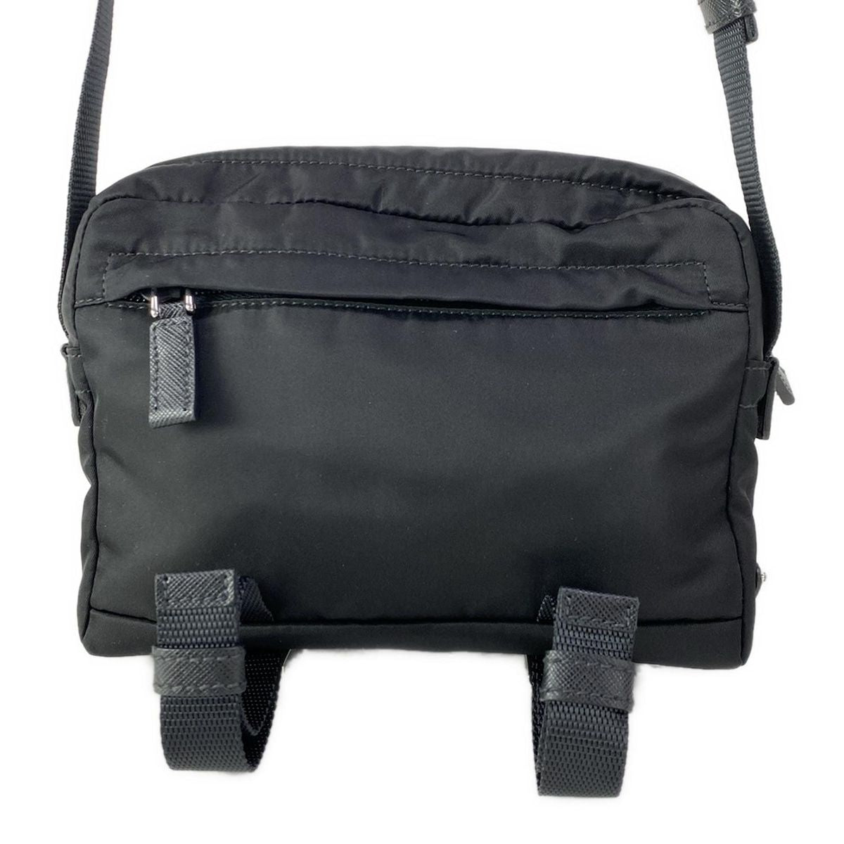 Prada Shoulder Bag Black Navy Multi My Character Initial Attached Leather — view 3