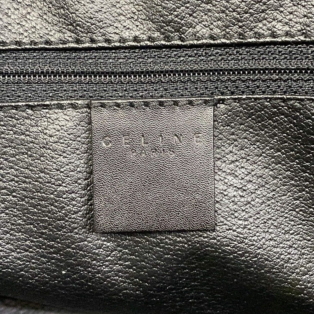 Celine Boston Bag Macadam Pattern Black Brown Leather — view 9