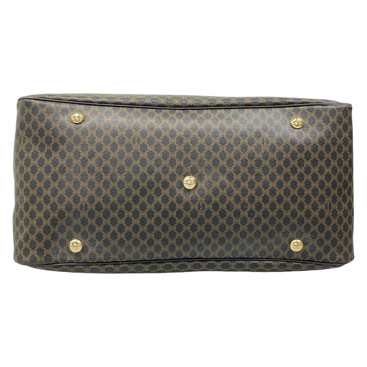 Celine Boston Bag Macadam Pattern Black Brown Leather — view 5