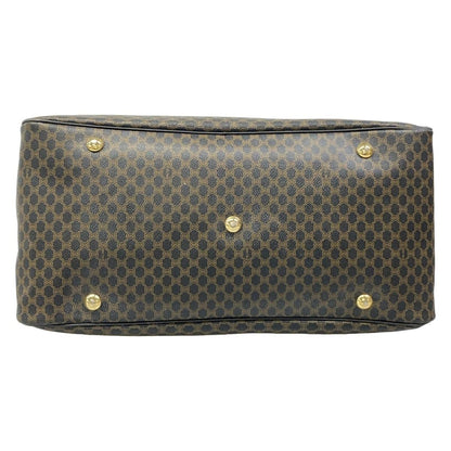 Celine Boston Bag Macadam Pattern Black Brown Leather — view 5