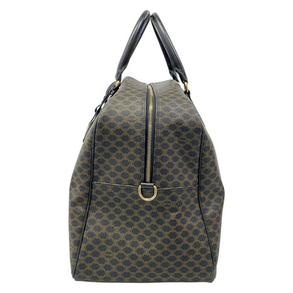 Celine Boston Bag Macadam Pattern Black Brown Leather — view 4