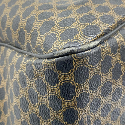Celine Boston Bag Macadam Pattern Black Brown Leather — view 6