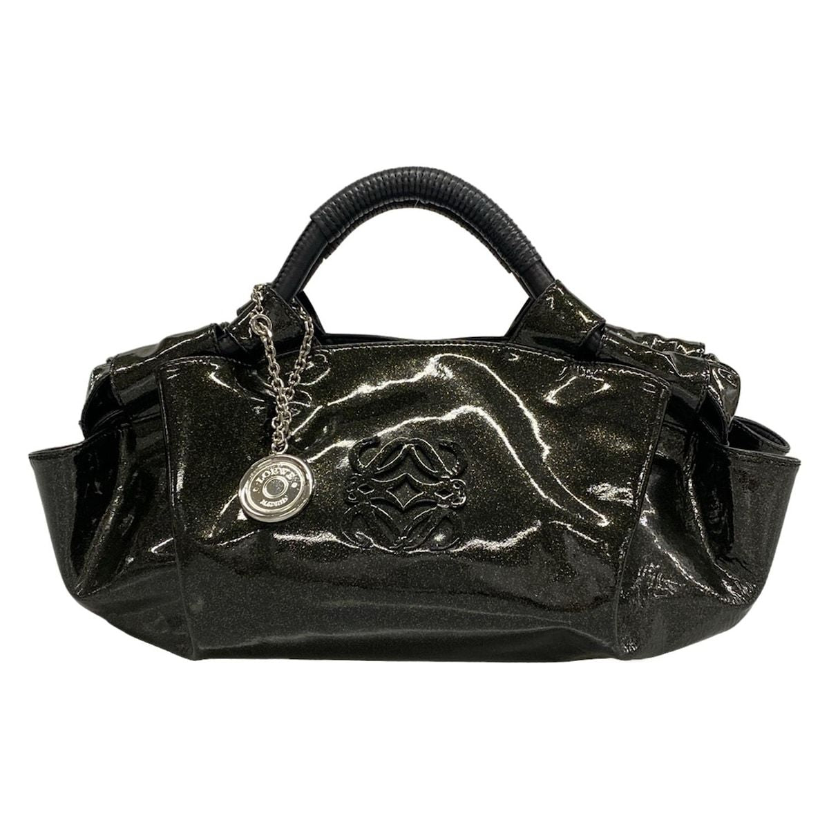 Loewe Handbag Nappa Aire Black Lame Leather