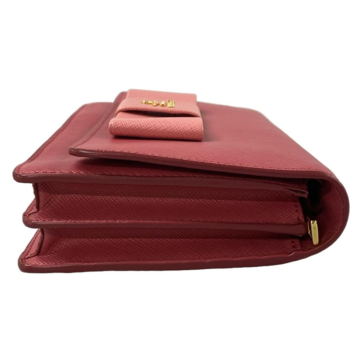 Prada Wallet Pink Shoulder Ribbon Leather — view 9