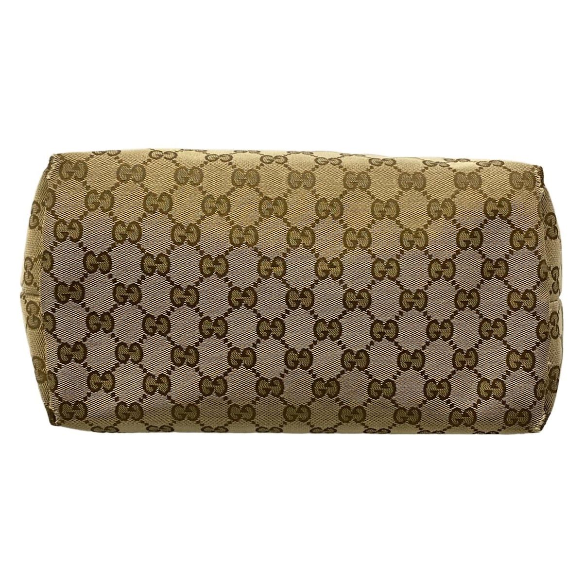 Gucci Tote GG Pattern Dark Brown Beige Black Leather — view 5