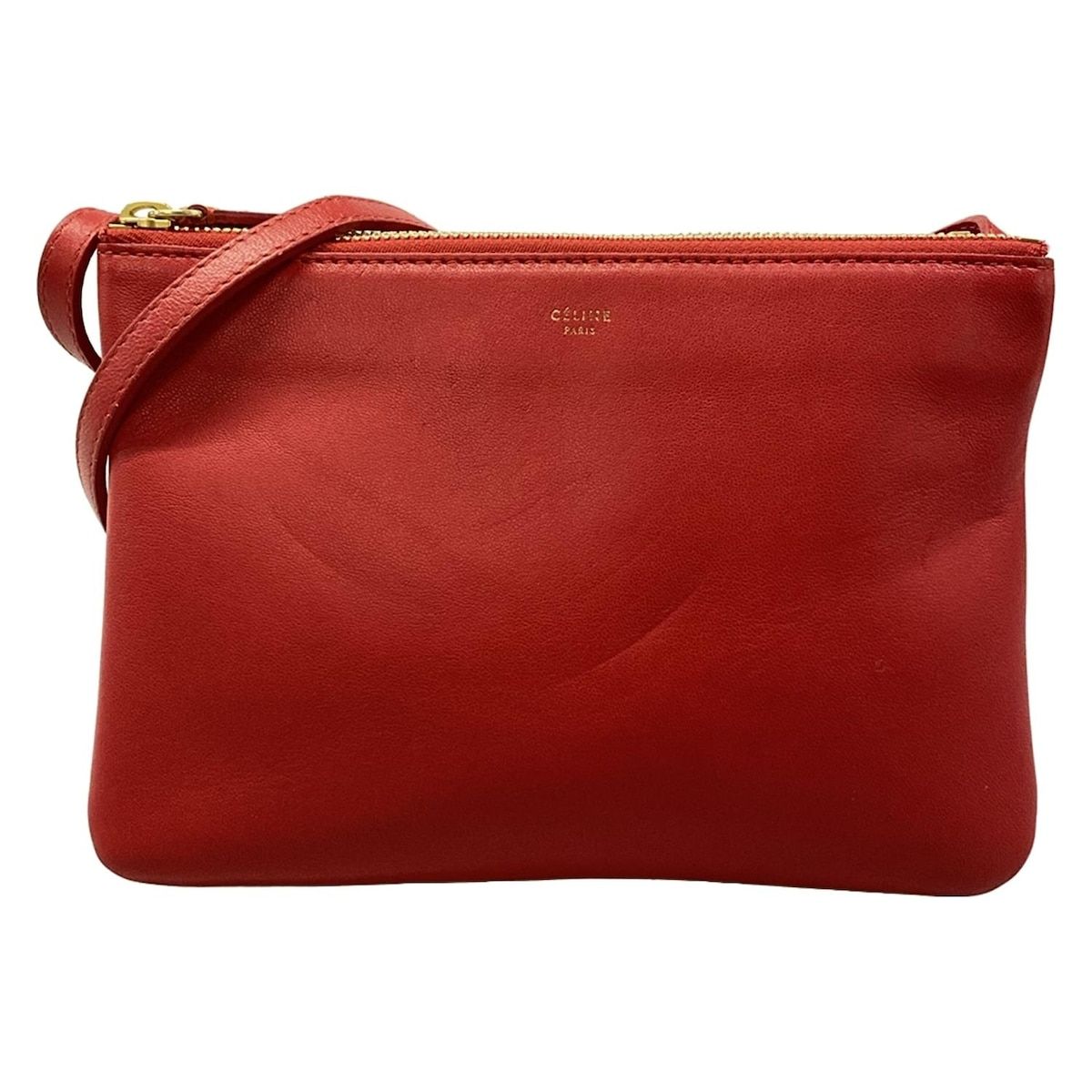 Celine Shoulder Bag Trio Red Leather