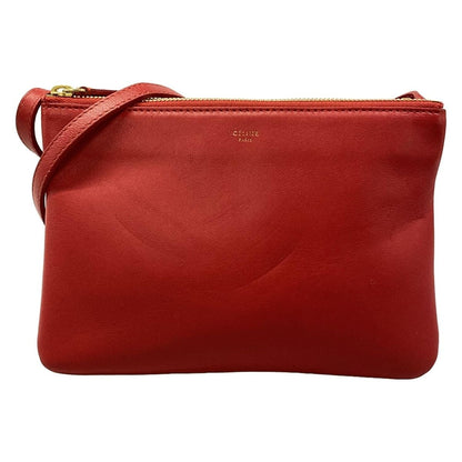 Celine Shoulder Bag Trio Red Leather