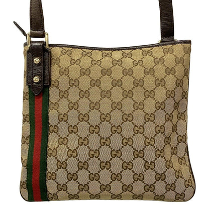 Gucci Shoulder Bag GG Pattern Sherry Dark Brown Beige Multi Leather — view 3